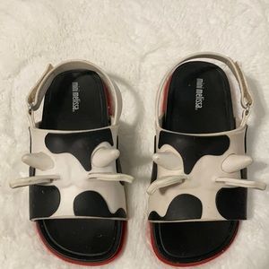 Mini melissa cow sandals size 11 USA